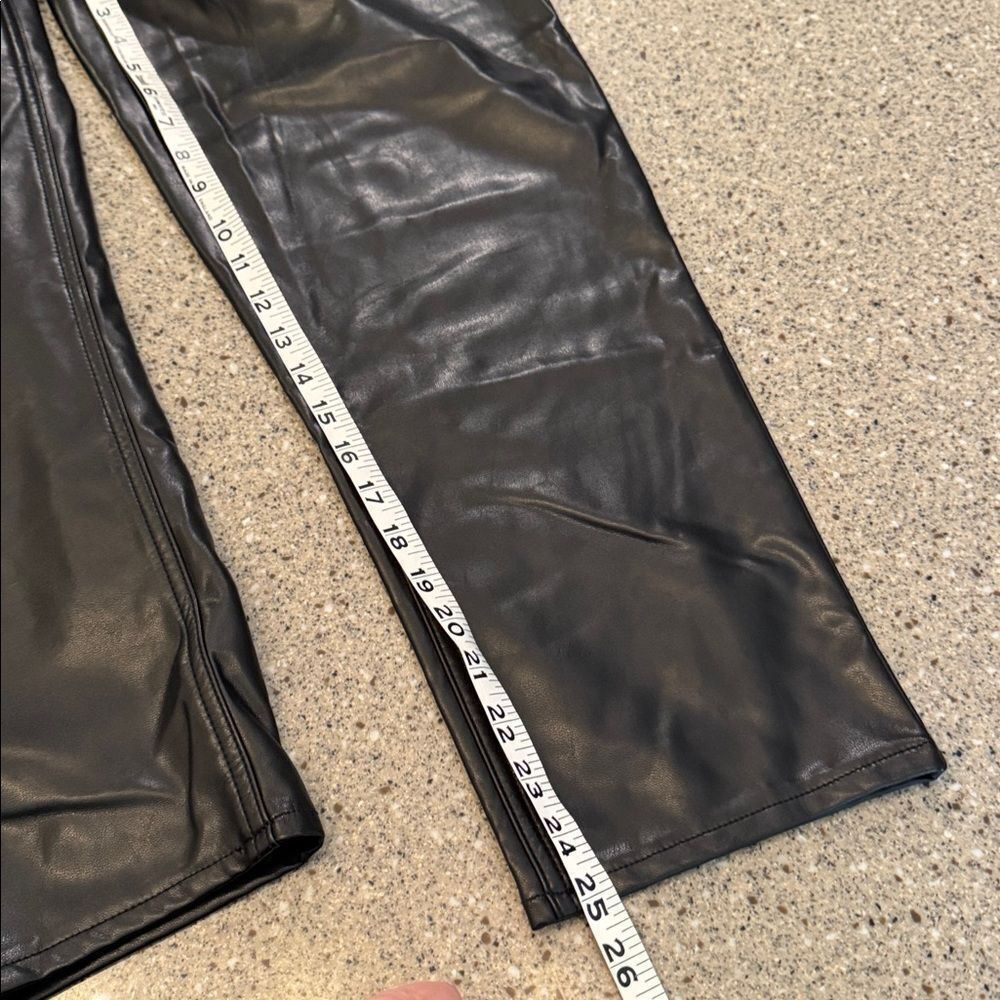 ABERCROMBIE & FITCH Curve Love Black Vegan Leather Ankle Straight Pant - Picture 6 of 10